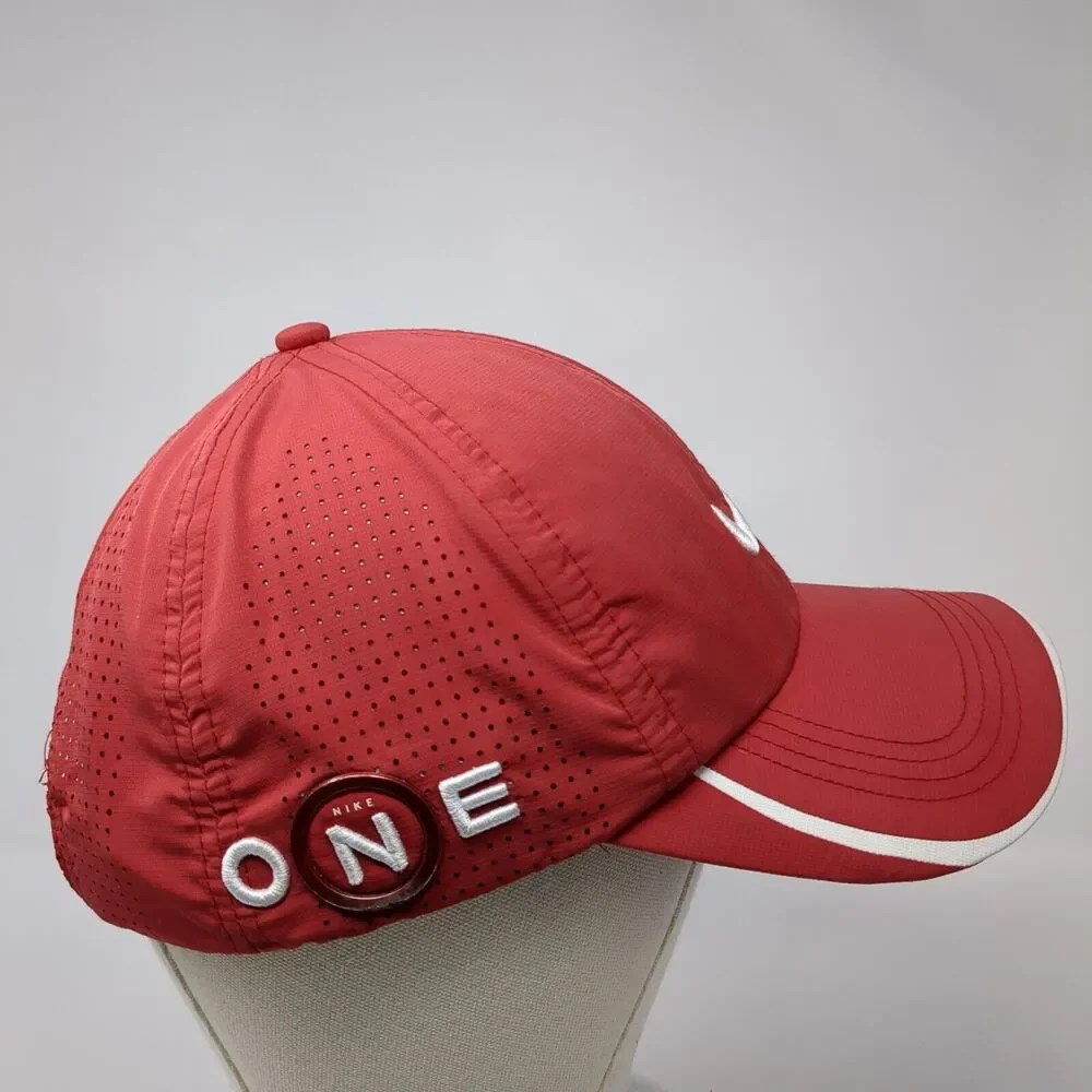 Nike One Strapback Golf Hat Red OS Adjustable Embroidered Swoosh Breathable